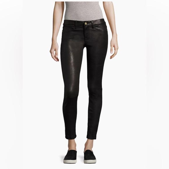 Frame Le Skinny de Jeanne Mid-Rise Leather Pants - Picture 1 of 9